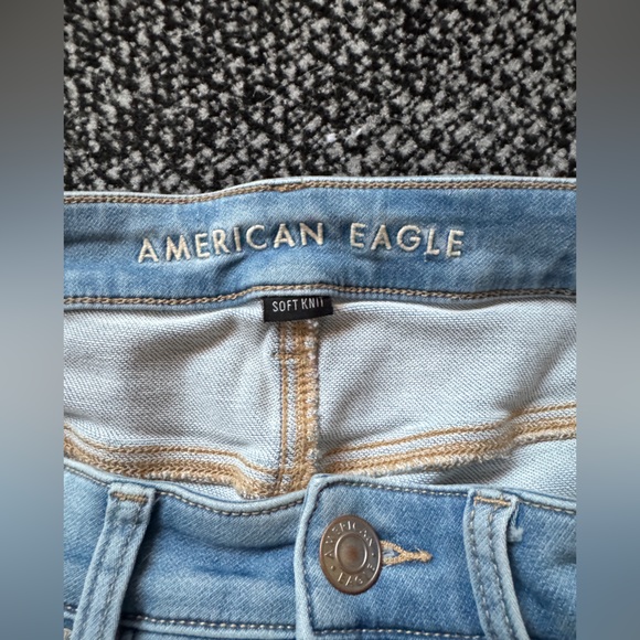 American Eagle Outfitters Jegging High Rise 8 reg Skinny Jeans Distressed EUC - Picture 5 of 10